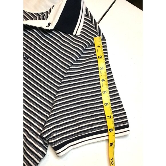 MICHAEL KORS -MENS BLUE/WHITE SHORT SLEEVE POLO STRIPPED SHIRT SIZE SMALL - Picture 4 of 7